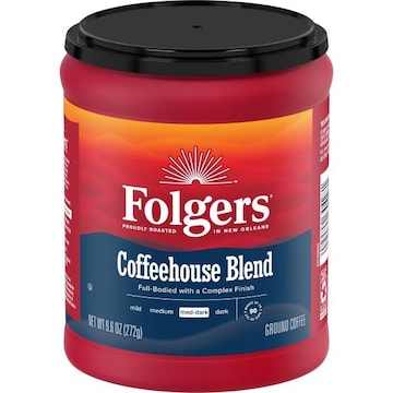 Folgers Coffeehouse Blend Ground Coffee, Medium-Dark Roast