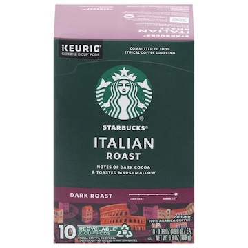 Starbucks Coffee, 100% Arabica, Ground, Dark Roast, Italian Roast, K-Cup Pods