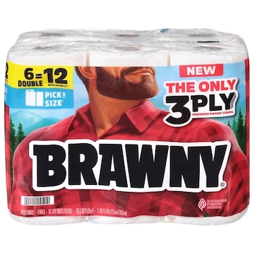 Brawny Pick-A-Size White 3-Ply Double Rolls Paper Towels