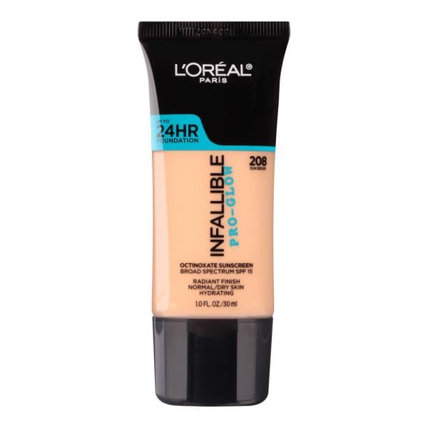 L'Oreal Paris Infallible Pro-Glow SPF Foundation, 24HR Coverage Sun ...