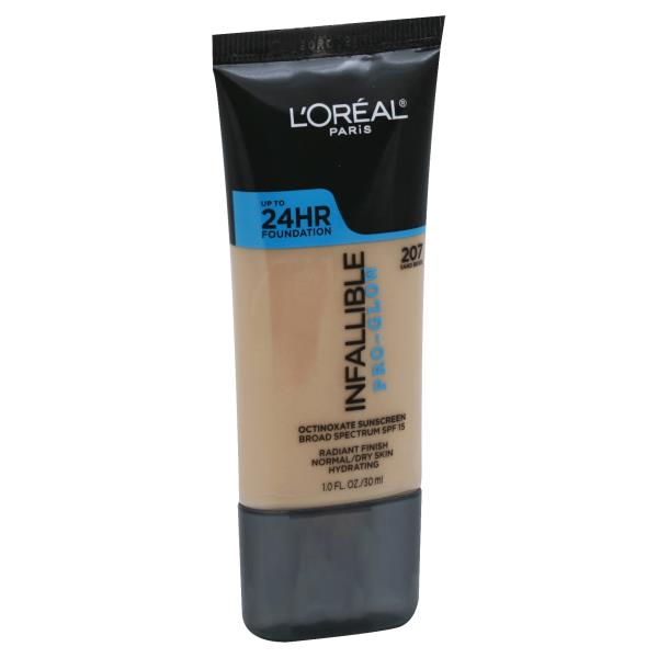 L'oreal Infallible Foundation, Pro-glow, Sand Beige 207, Spf 15 