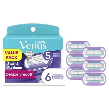 Venus Deluxe Smooth Swirl Women's Razor Blade Refills, 6ct