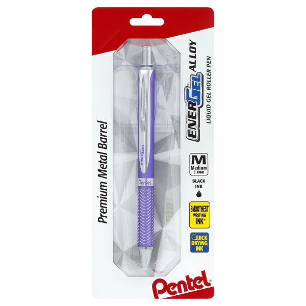 Pentel EnerGel Alloy Liquid Gel Roller Pen, Medium (0.7 mm), Black
