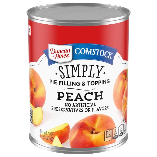 Duncan Hines Comstock Pie Filling & Topping, Peach, Simply