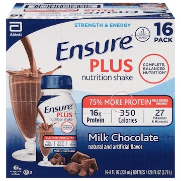 Ensure Plus Nutrition Shake, Milk Chocolate, 16 Pack