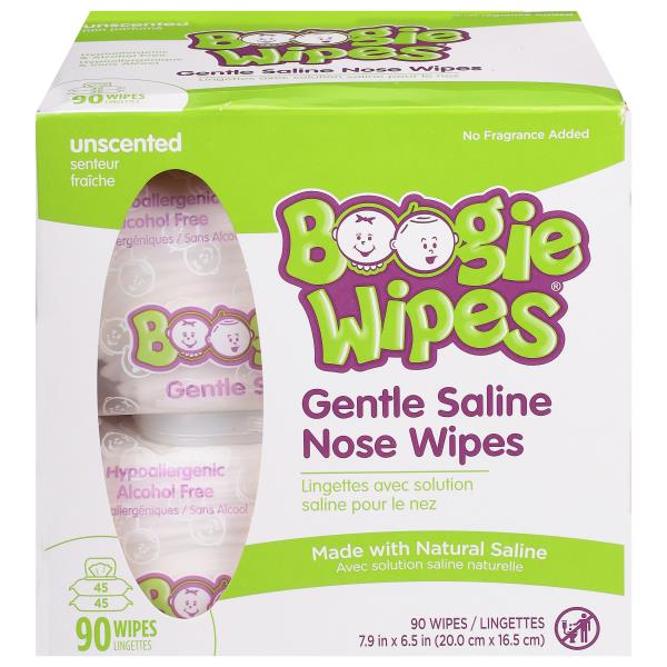 Boogie Wipes Nose Wipes, Gentle Saline, Unscented Publix Super Markets