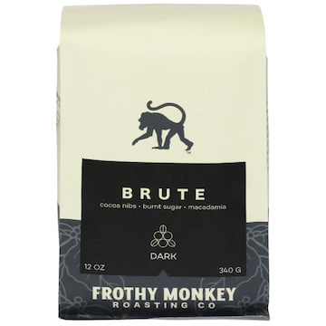 Frothy Monkey Roasting Co Coffee, Whole Bean, Dark, Brute