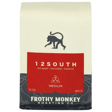 Frothy Monkey Roasting Co Coffee, Whole Bean, Medium, 12 South