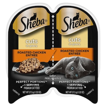 Sheba Perfect Portions Cat Food, Roasted Chicken Entree, Cuts in Gravy