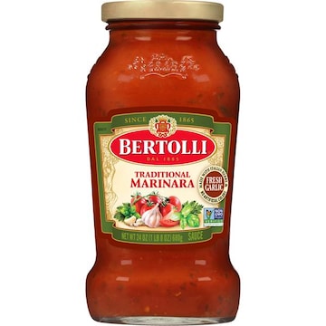 Bertolli Traditional Marinara Sauce with Italian Herbs and Fresh Garlic, Authentic Tuscan Style Pasta Sauce Made with Vine-Ripened Tomatoes, 24 OZ