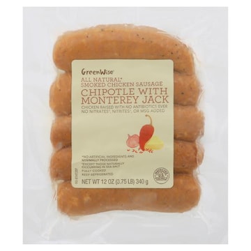 GreenWise_all Natural Smoked Chicken Sausage, Chipotle and Monterey Jack