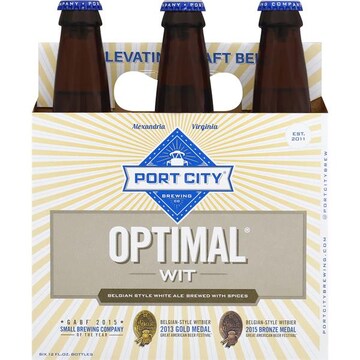 Port City Beer, White Ale, Belgian Style, Optimal Wit