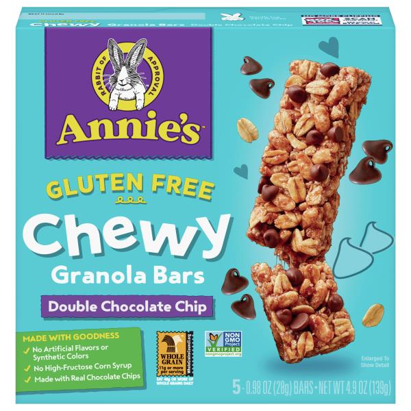 Annie's Granola Bars, Gluten Free, Double Chocolate Chip, Chewy
