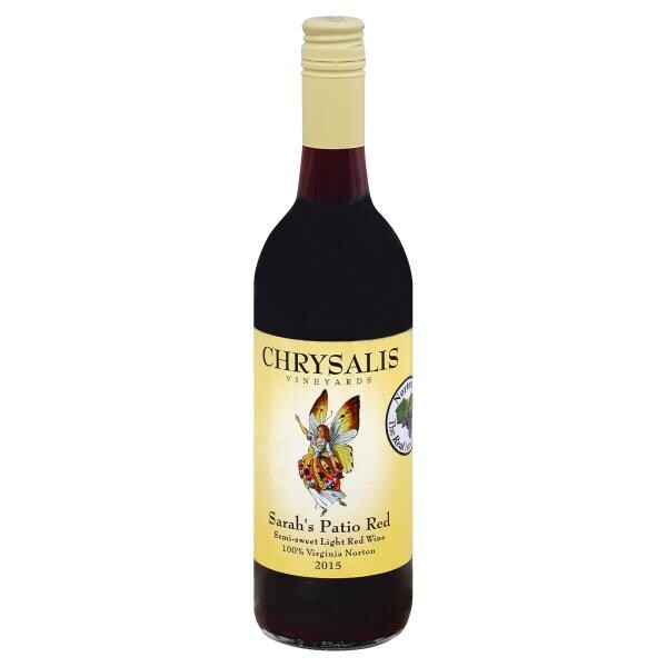 Chrysalis Red Wine, SemiSweet, Sarah's Patio Red, Light, 2015 Publix