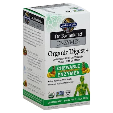 Garden of Life Organic Digest+ Enzymes, Chewable, Tropical Fruit Flavor
