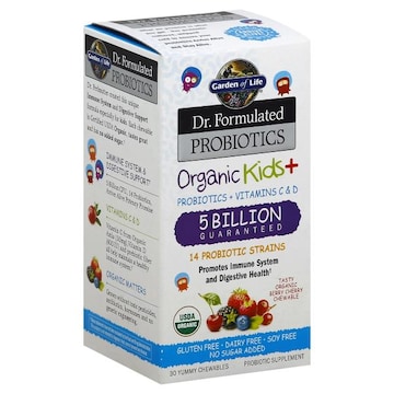 Garden of Life Dr. Formulated Probiotics, Organic Kids+, Yummy Chewables