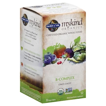 Garden of Life MyKind Organics B-Complex, Once Daily, Vegan Tablets