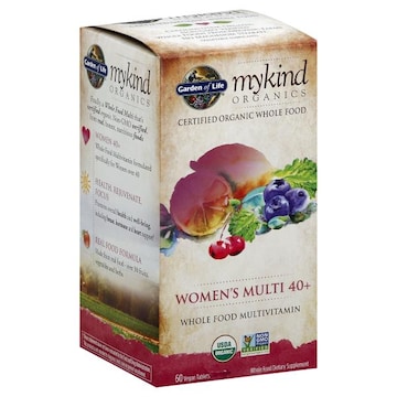 Garden of Life MyKind Organics Multivitamin, Whole Food, Women's Multi 40+, Vegan Tablets