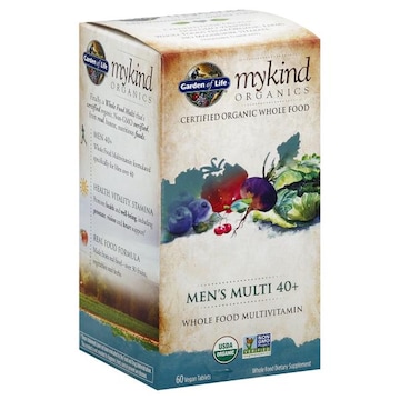 Garden of Life MyKind Organics Multivitamin, Whole Food, Men's Multi 40+, Vegan Tablets