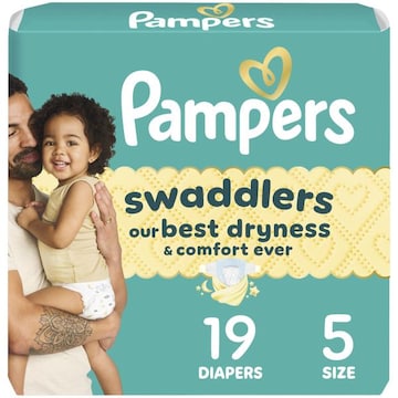 Pampers Swaddlers Diapers, Size 5, 19 ct