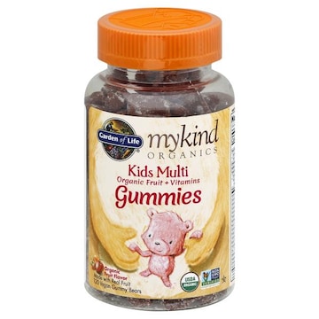 Garden of Life MyKind Organics Kids Multi, Organic Fruit + Vitamins,  Gummy Bears, Organic Fruit Flavor
