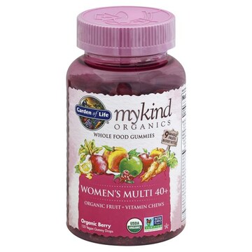 Garden of Life MyKind Organics Women's Multi 40+, Vegan Gummy Drops, Organic Berry