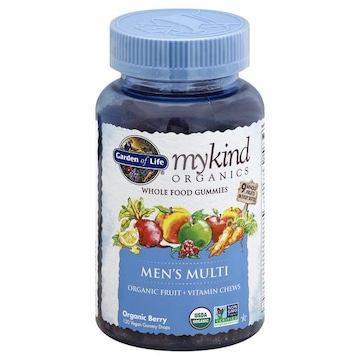 Garden of Life MyKind Organics Men's Multi, Whole Food, Vegan Gummy Drops, Organic Berry