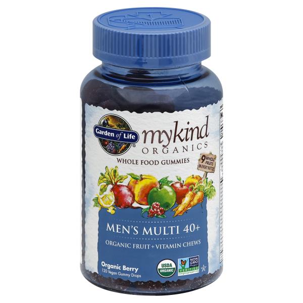 Garden of Life MyKind Organics Men's Multi 40 +, Fruit & Vitamin Chews ...