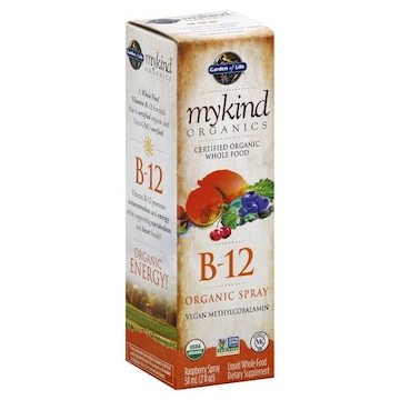 Garden of Life MyKind Organics Vitamin B-12, Organic Spray, Raspberry