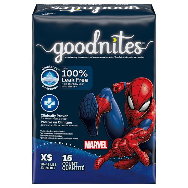 GoodNites Underwear, Boys, Marvel, Extra Small (28-43 lbs) | Publix ...