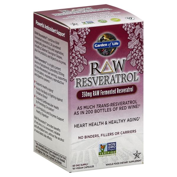 Garden Of Life Raw Resveratrol, 350 Mg, Vegan Capsules 