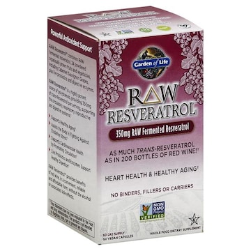 Garden of Life Raw Resveratrol, 350 mg, Vegan Capsules