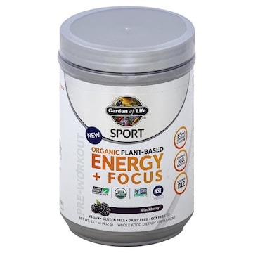 Garden of Life Sport Energy + Focus, Plant-Based, Organic, Blackberry