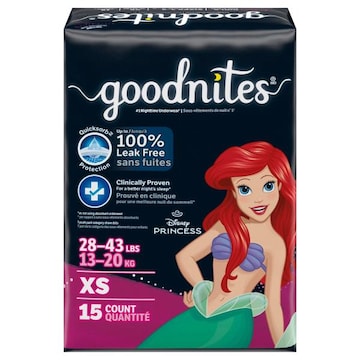 GoodNites Underwear, Nighttime, Girls, Disney Princess, XS