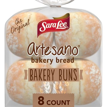 Sara Lee Artesano White Bakery Buns, 8 count, 19 oz