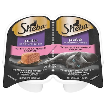Sheba Perfect Portions Premium Pate in Natural Juices with Sustainable Salmon Cat Food