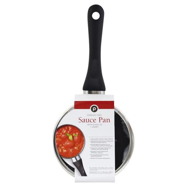 Publix Sauce Pan, with Glass Lid, Stainless Steel, 1 Quart Publix