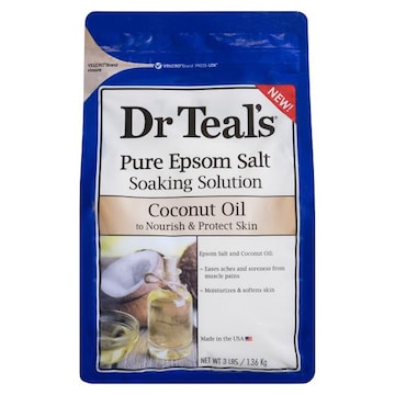Dr Teal's Pure Epsom Salt, Soaking Solution, Coconut Oil