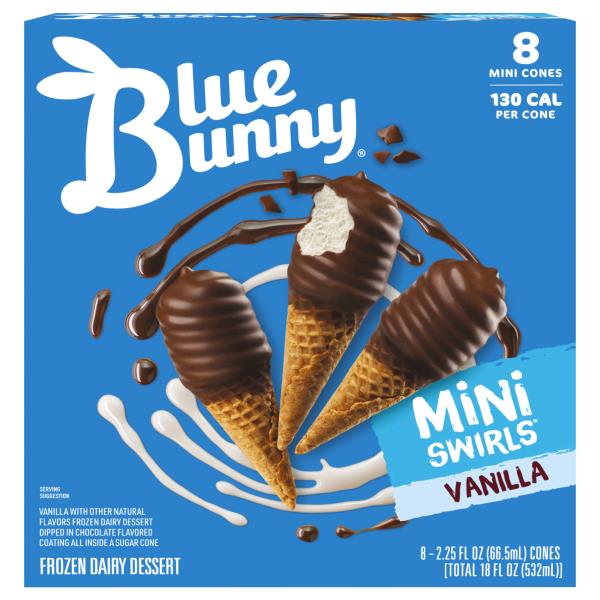 Blue Bunny Mini Swirls Frozen Dairy Dessert, Vanilla Publix Super Markets