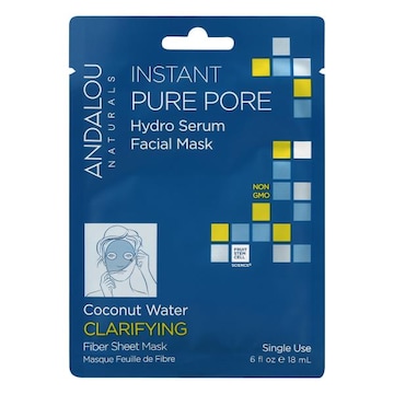 Andalou Naturals Facial Mask, Hydro Serum, Coconut Water, Instant Pure Pore, Clarifying
