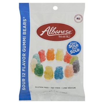 Albanese World's Best Gummi Bears, Sour, 12 Flavor