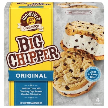 Mayfield Creamery Big Chipper Ice Cream Sandwiches, Original, 4 Pack