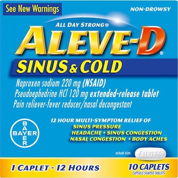 Aleve-D All Day Strong Sinus & Cold, 220 mg, Caplets