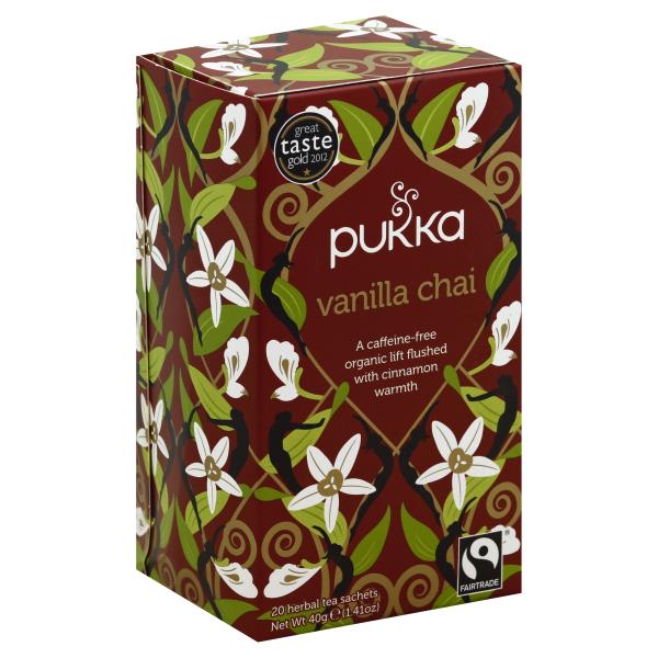 Pukka Herbal Tea, Organic, CaffeineFree, Vanilla Chai, Sachets