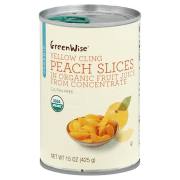GreenWise Peach Slices, Organic, Yellow Cling