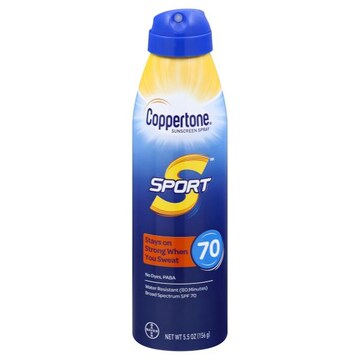 Coppertone Sport Sunscreen Spray, Water Resistant, SPF 70