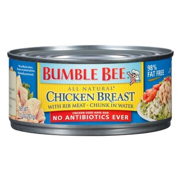Bumble Bee All Natural Chicken Breast with Rib Meat Chunk in Water Chicken Breas