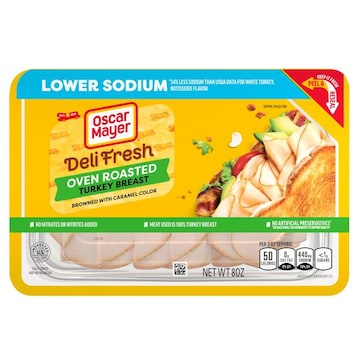 Oscar Mayer Deli Fresh Oven Roasted Turkey Breast Sliced Lunch Meat with 32% Lower Sodium