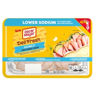 Oscar Mayer Deli Fresh Honey Uncured Ham Sliced Lunch Meat with 27% Lower Sodium