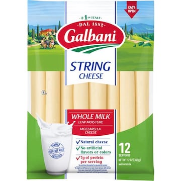 Galbani String Cheese, Mozzarella, Whole Milk, Low Moisture